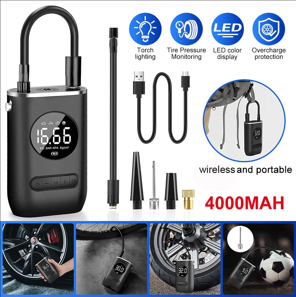 The Oz Bargain Store™ Cordless Tyre Inflator – High-Precision Portable Air Pump | 150 PSI