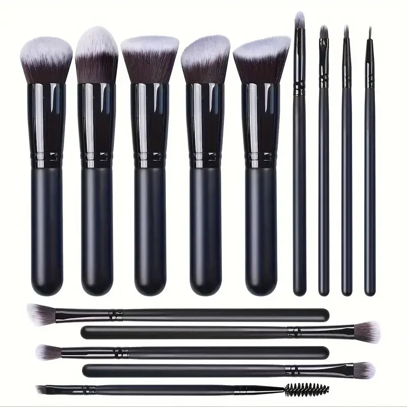 New 14PCS Makeup Brushes Set Foundation Eyeshadow Highlighter Blush Concealer Female Beauty Tool Puff Beauty Sponges Thumb Puffs