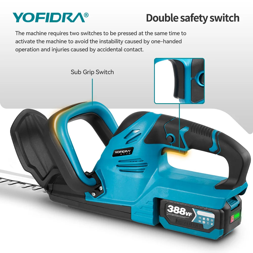 2000W 15000RPM Cordless Electric Hedge Trimmer Pruning Saw Lawn Mower Garden Trimming Power Tools for Makita Battery Pin
