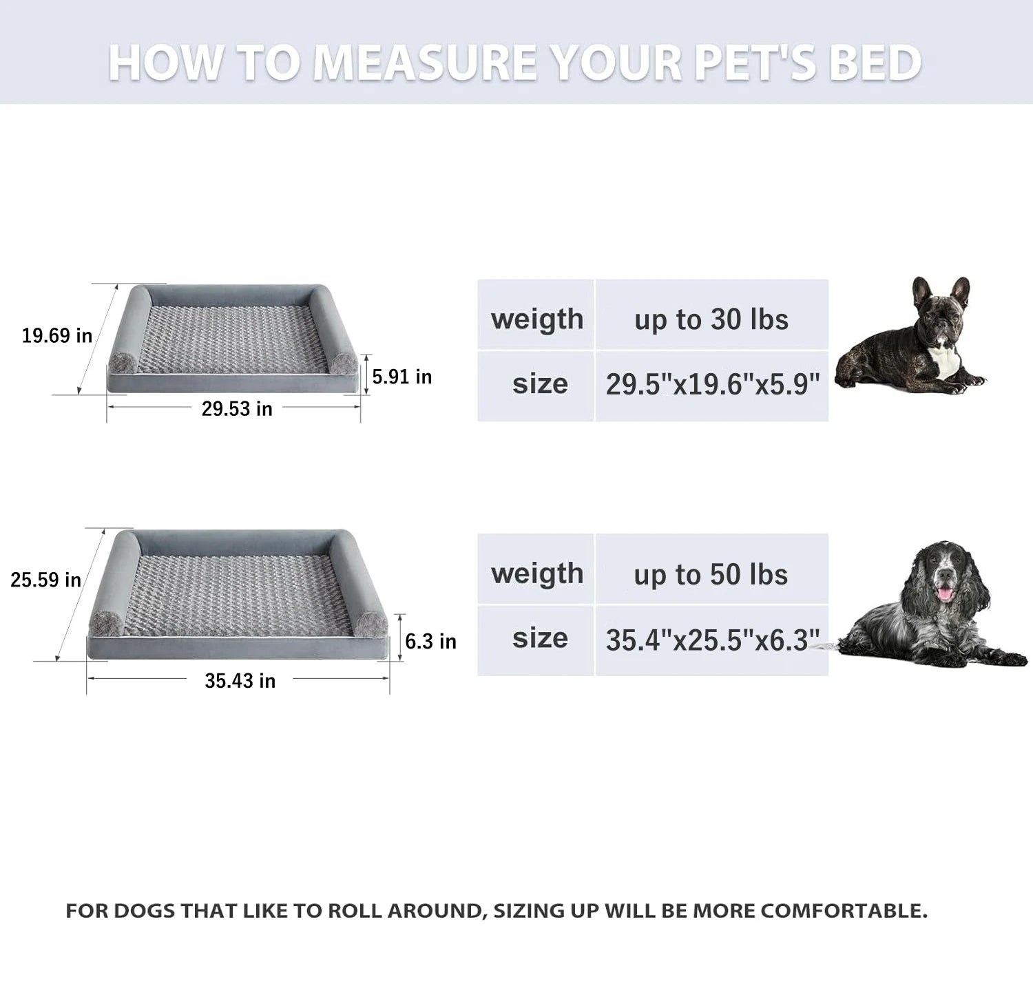 Breathable Pet Bed for Dog Orthopedic Dog Bed for Medium and Large Dogs Waterproof Couch Cat Bed with Removable Washable Cover
