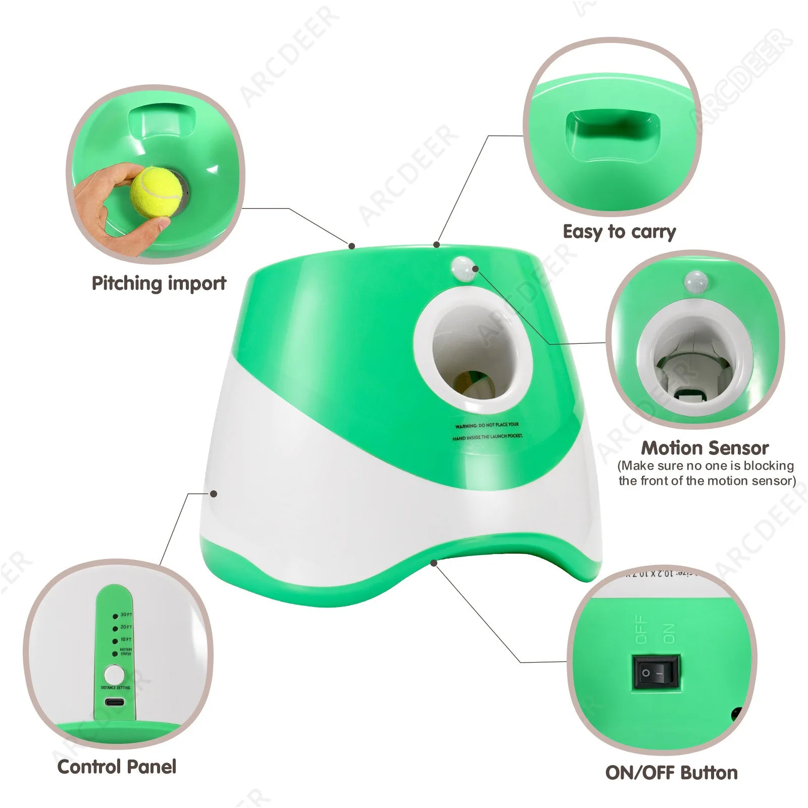 Dog Tennis Launcher Rechargable Automatic Pet Dogs Chase Toy Mini Tennis Throwing Pinball Machine Pet Outdoor Toy Balls Catapult