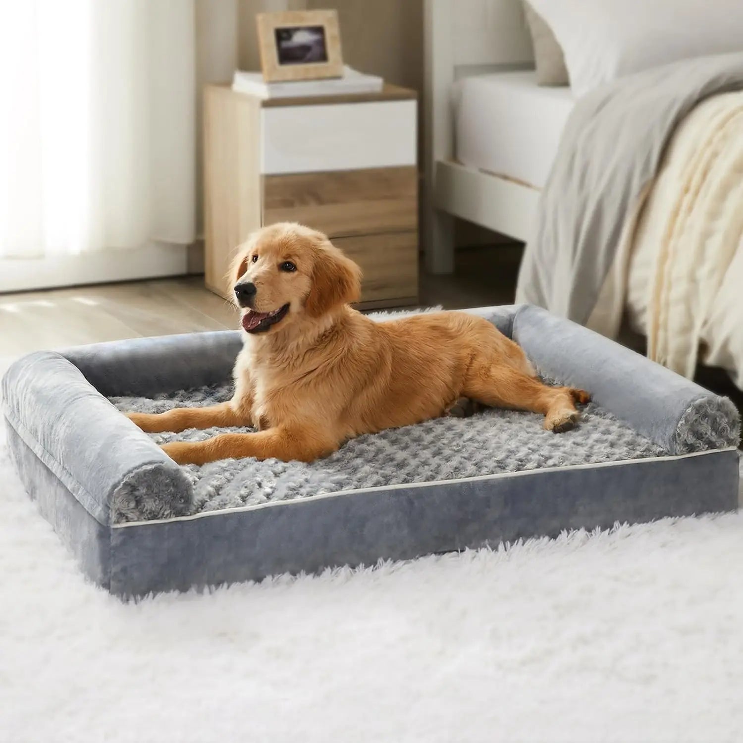 Breathable Pet Bed for Dog Orthopedic Dog Bed for Medium and Large Dogs Waterproof Couch Cat Bed with Removable Washable Cover