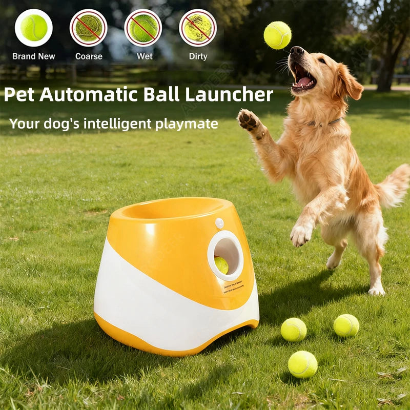 Dog Tennis Launcher Rechargable Automatic Pet Dogs Chase Toy Mini Tennis Throwing Pinball Machine Pet Outdoor Toy Balls Catapult