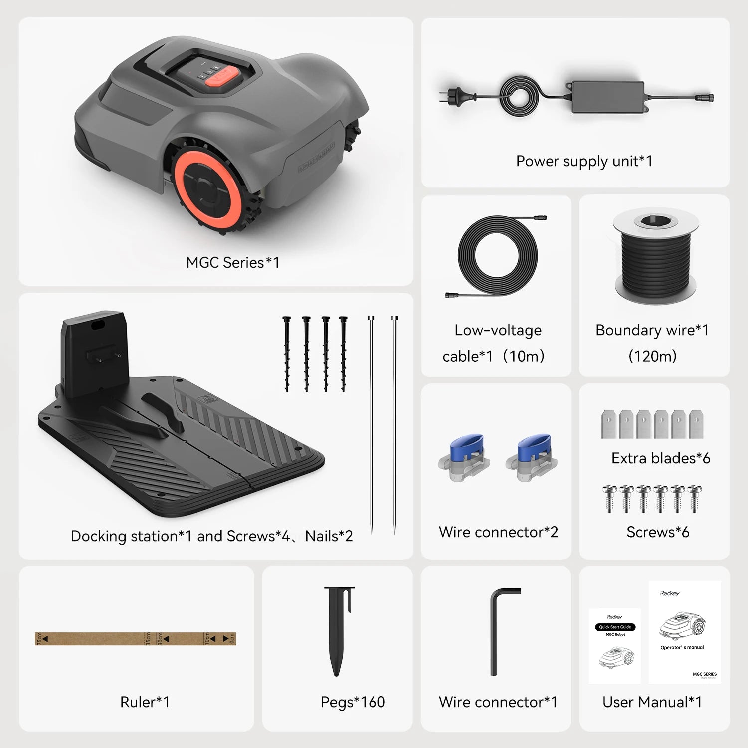 MGC500 Automatic Robot Lawn Mower 0.12 Acre 45% Slope 70Mins Auto Recharge Breakpoint Detection C-TOF Technology