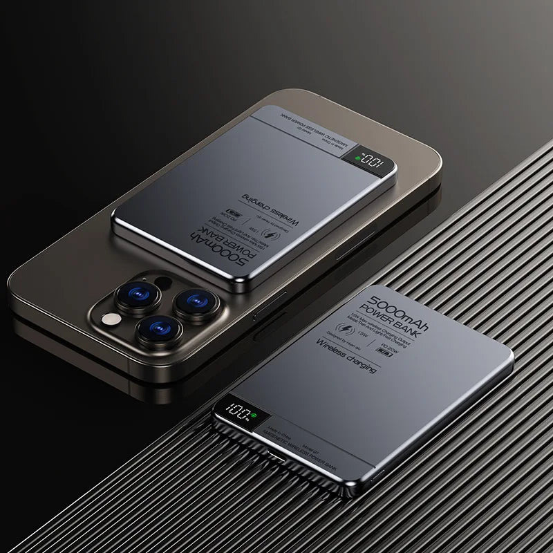 Top Seller 10000Mah Alloy Fast Charger Magnetic Power Bank with Battery Powerbank Wireless Phone Charger for Magsafe Iphone