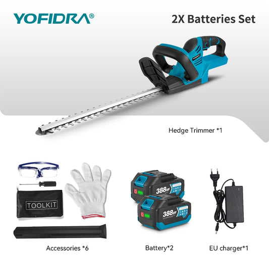 2000W 15000RPM Cordless Electric Hedge Trimmer Pruning Saw Lawn Mower Garden Trimming Power Tools for Makita Battery Pin