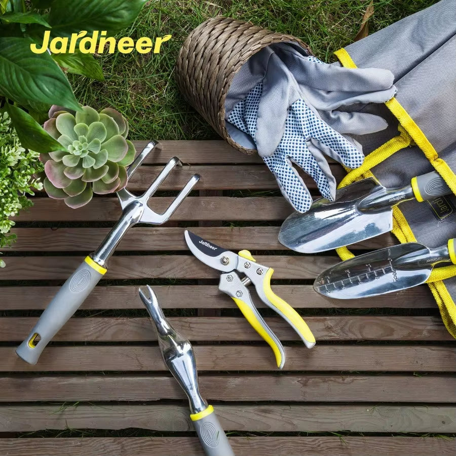 Garden Tools Set 8PCS Heavy Duty Garden Tool Kit with Outdoor Hand Tools Garden Gloves and Storage Tote Bag Ideal for Yard Main