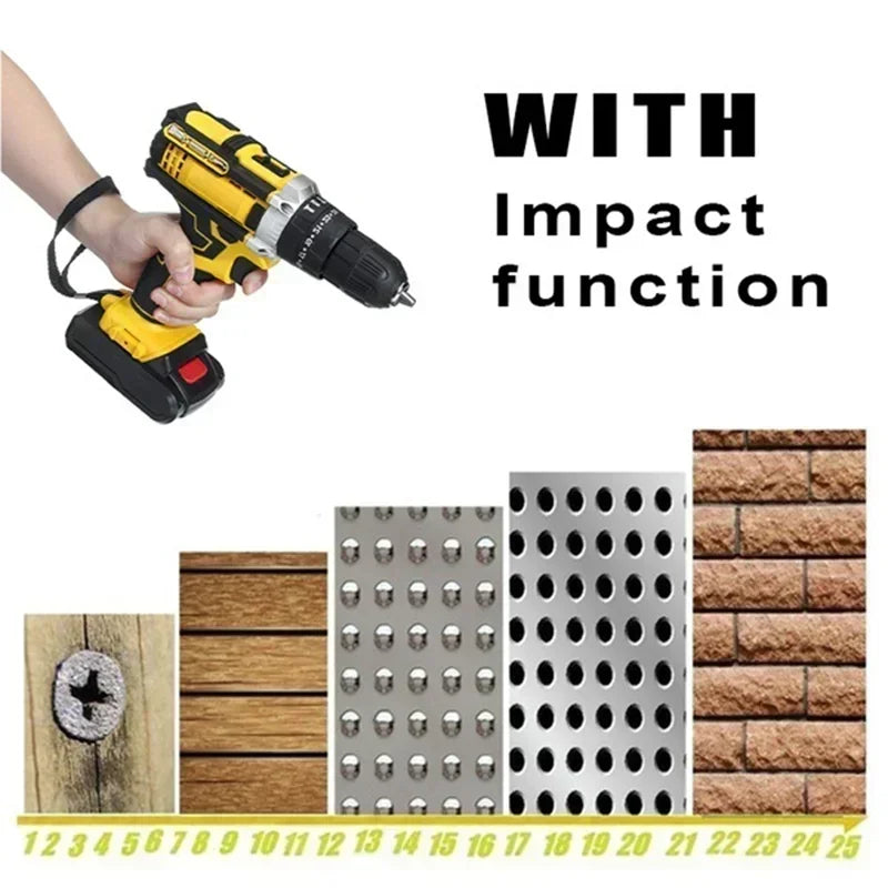 25+3 Torque Electric Screwdriver 2 Gears Cordless Electric Drill Multifunctional Wireless Power Driver Power Tool