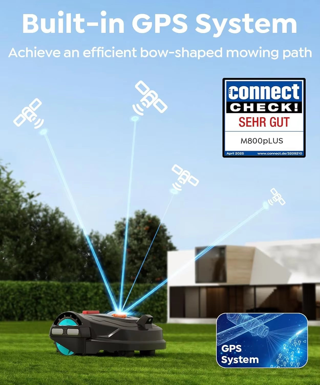 Upgarde Robot Lawnmower Garden without Perimeter Cable Wire, App Control, Visual Sensor, Intelligent Robotic Lawn Mower 1000Sqm