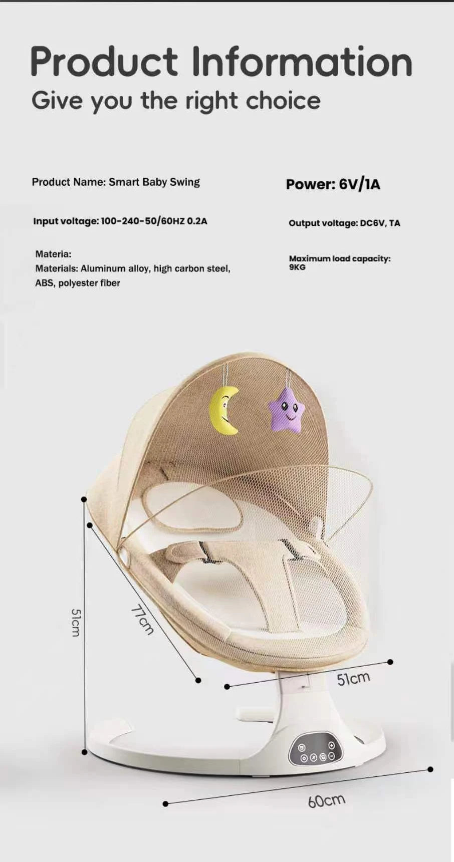 Baby Bed Baby Swing Electric Baby Accessories Baby Childcare Cradles Baby Cribs Crib Electric Baby Rocking Chair Baby Newborn Items Crib for Baby Moises for Babies Electric Rocking Chair for Baby Multifunctional Baby Crib Infant Rocking Bed LCD Screen