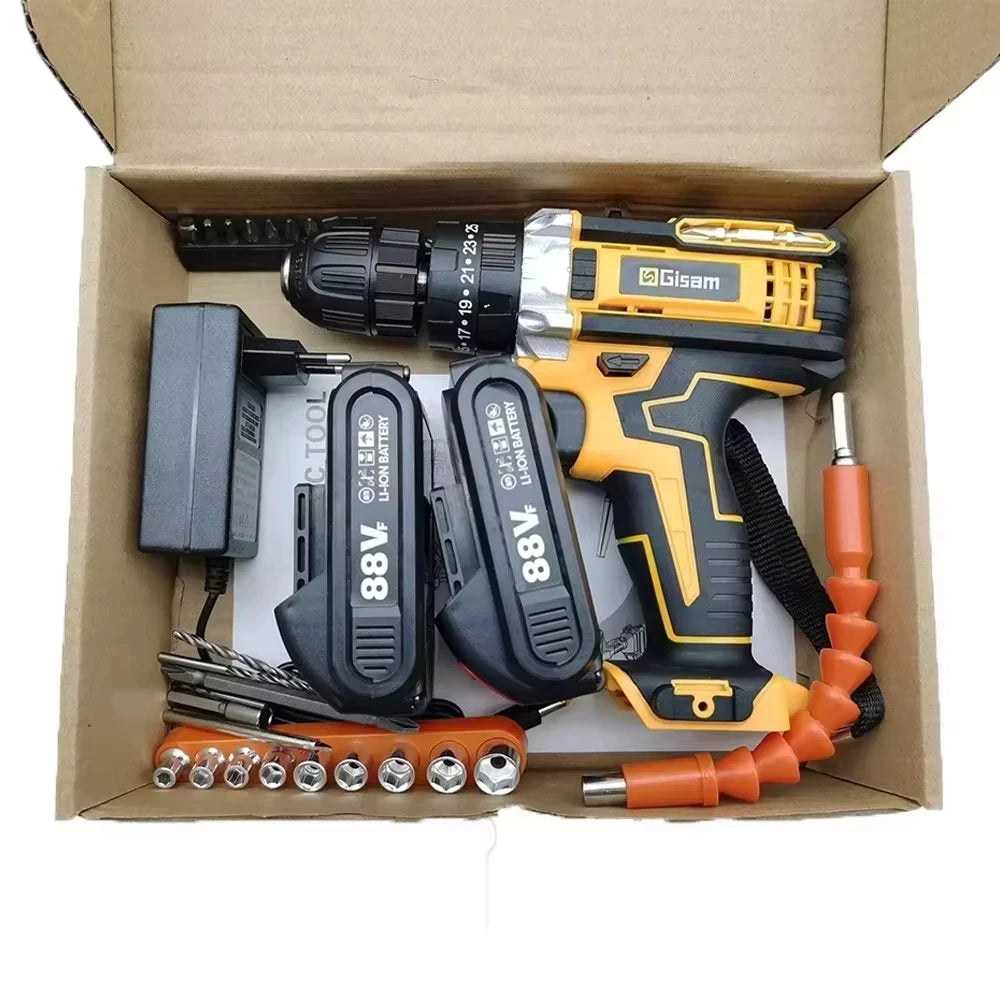 25+3 Torque Electric Screwdriver 2 Gears Cordless Electric Drill Multifunctional Wireless Power Driver Power Tool