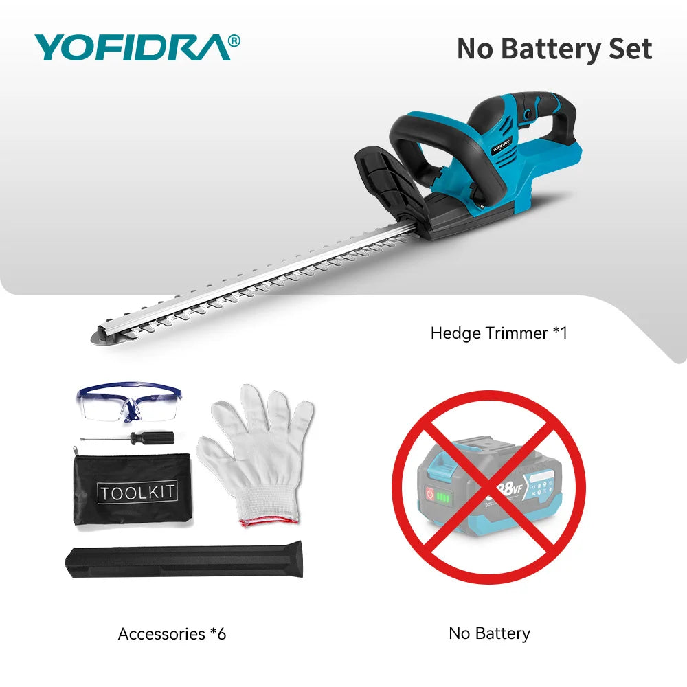 2000W 15000RPM Cordless Electric Hedge Trimmer Pruning Saw Lawn Mower Garden Trimming Power Tools for Makita Battery Pin
