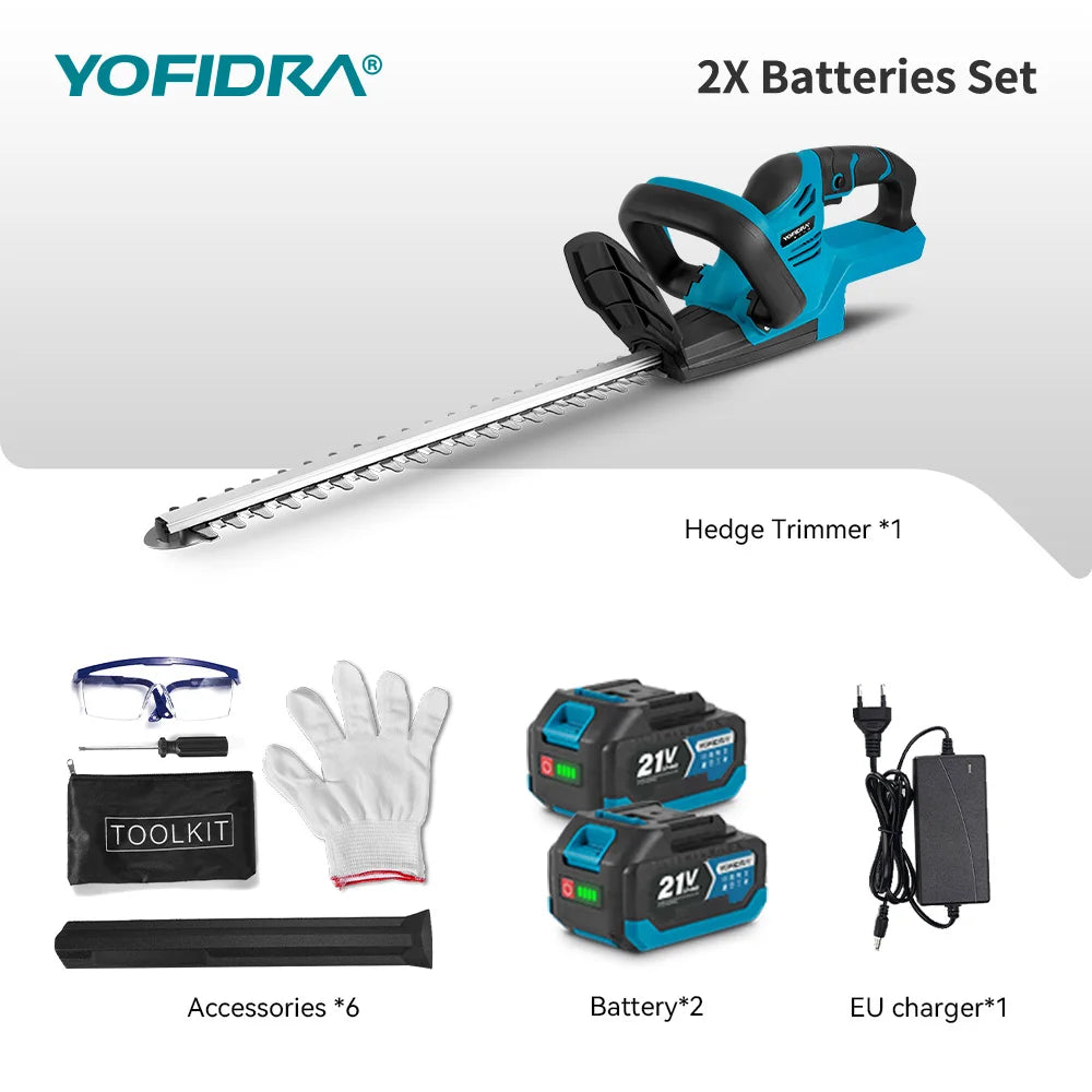 2000W 15000RPM Cordless Electric Hedge Trimmer Pruning Saw Lawn Mower Garden Trimming Power Tools for Makita Battery Pin
