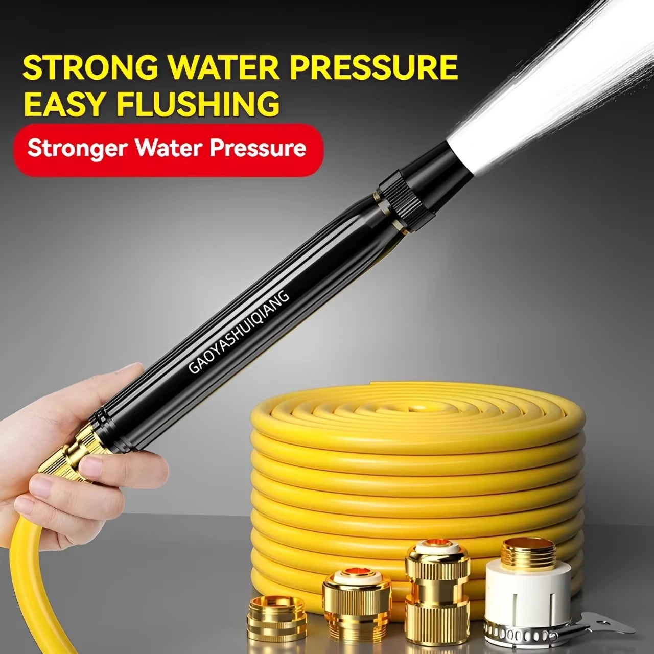 Car Wash Water Gun Metal Diamond Spray Nozzle Adjustable Household Garden Hose Multi Flow Vehicle & Garden Cleaning Sprayer
