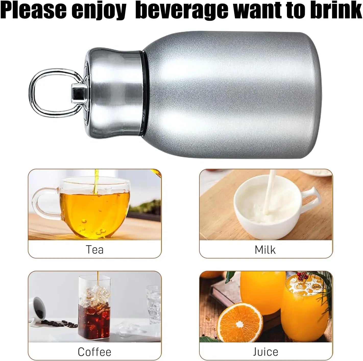 Stainless Steel Mini Vacuum Insulated Water Bottle for Hot and Cold Drinks Travel Coffee Cup 10.2 Oz /300 Ml