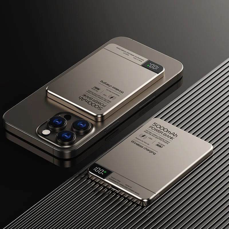 Top Seller 10000Mah Alloy Fast Charger Magnetic Power Bank with Battery Powerbank Wireless Phone Charger for Magsafe Iphone