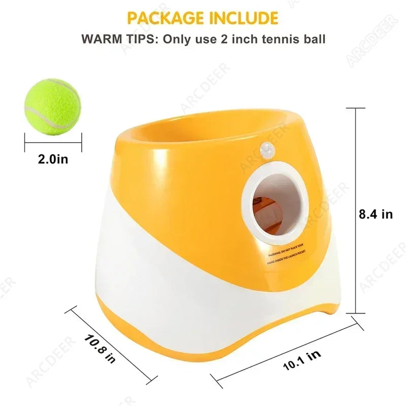 Dog Tennis Launcher Rechargable Automatic Pet Dogs Chase Toy Mini Tennis Throwing Pinball Machine Pet Outdoor Toy Balls Catapult