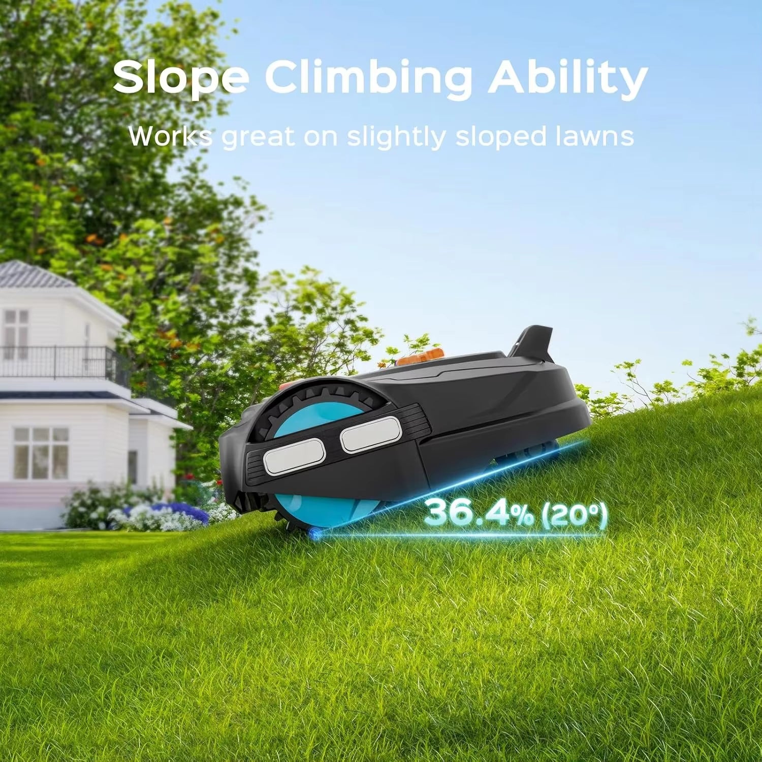 Upgarde Robot Lawnmower Garden without Perimeter Cable Wire, App Control, Visual Sensor, Intelligent Robotic Lawn Mower 1000Sqm