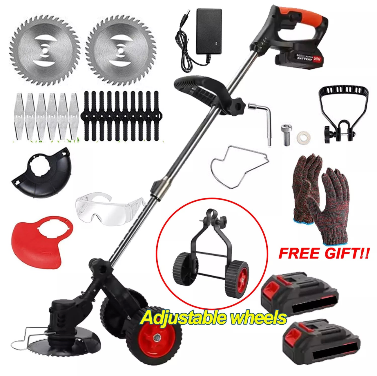 The Oz Bargain Store™ 36V Cordless 3-in-1 Electric Grass Trimmer & Brush Cutter – Whipper Snipper | Lawn Edger | Garden Mower