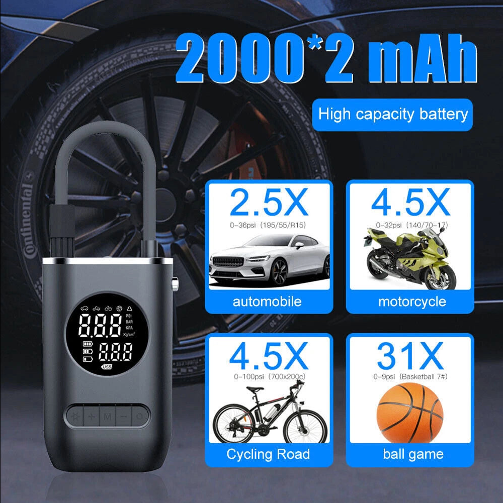 The Oz Bargain Store™ Cordless Tyre Inflator – High-Precision Portable Air Pump | 150 PSI