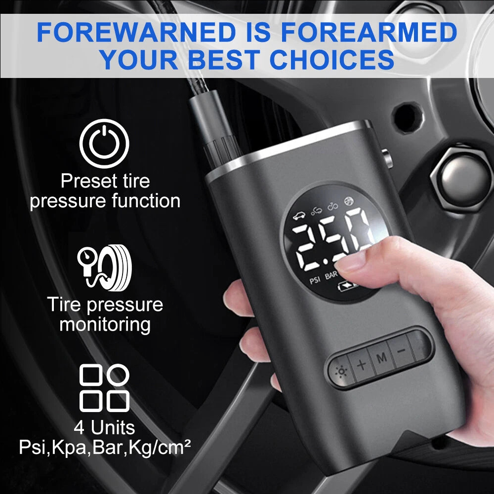 The Oz Bargain Store™ Cordless Tyre Inflator – High-Precision Portable Air Pump | 150 PSI