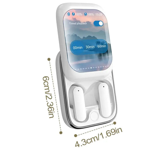 Wireless Ear Buds In-Ear Headphones Wireless Earbuds Slider Earphones Cordless Earbuds Full Color Touchscreen Ear Buds In-Ear