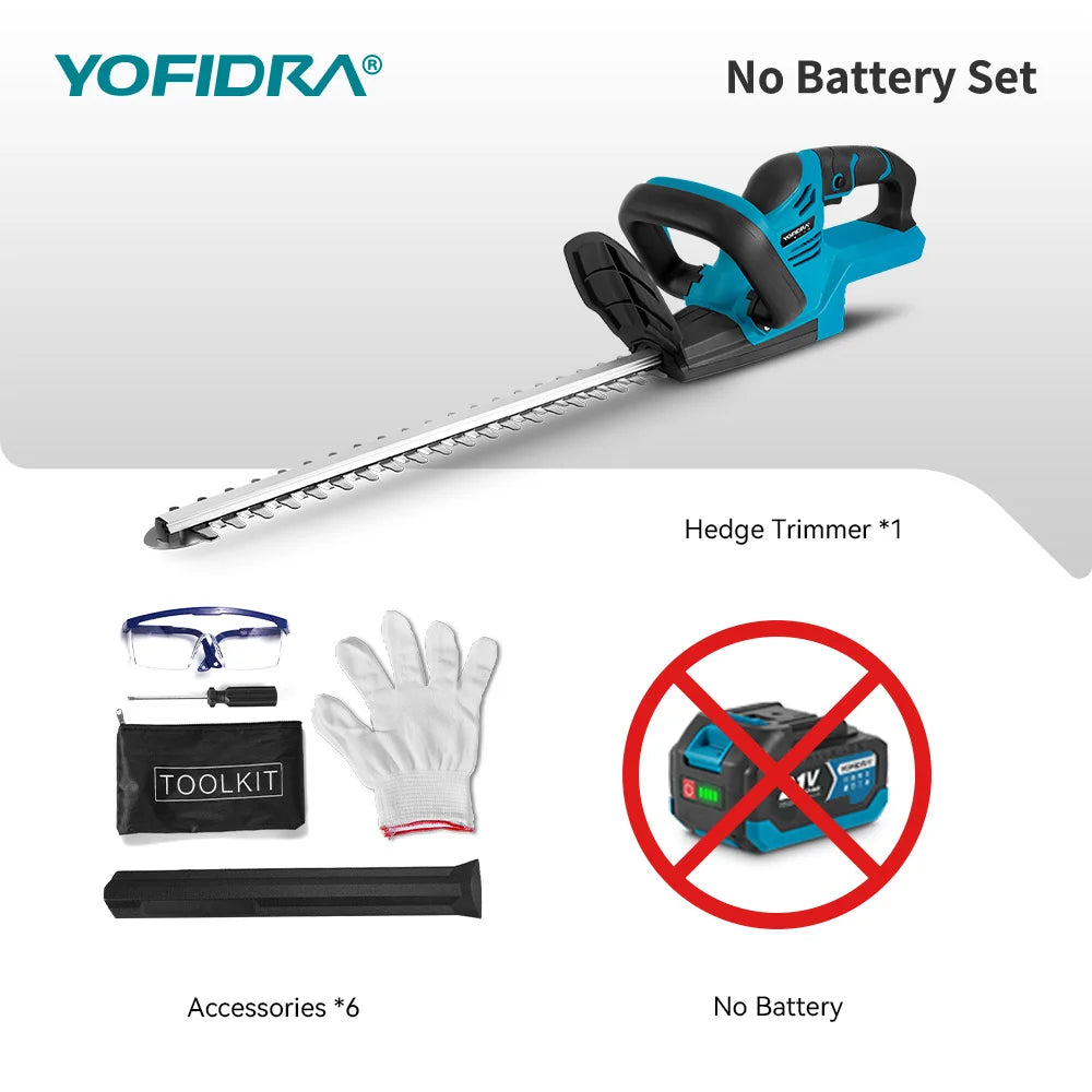 2000W 15000RPM Cordless Electric Hedge Trimmer Pruning Saw Lawn Mower Garden Trimming Power Tools for Makita Battery Pin