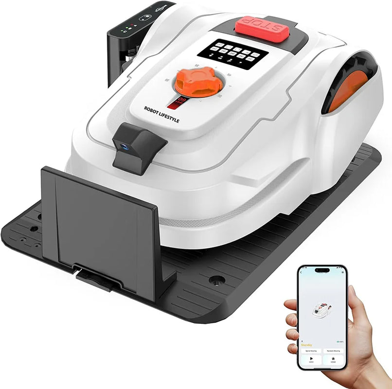 Upgarde Robot Lawnmower Garden without Perimeter Cable Wire, App Control, Visual Sensor, Intelligent Robotic Lawn Mower 1000Sqm