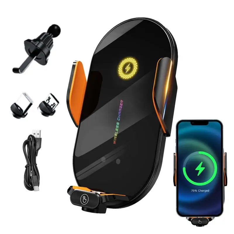 Car Mount Wireless Charger Auto Vent Phone Holder Auto Clamping Car Charger Phone Mount Holder for Cars Trucks 66W Fast Charging