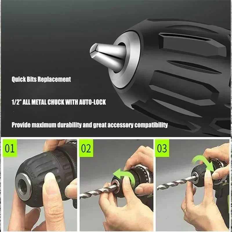 25+3 Torque Electric Screwdriver 2 Gears Cordless Electric Drill Multifunctional Wireless Power Driver Power Tool