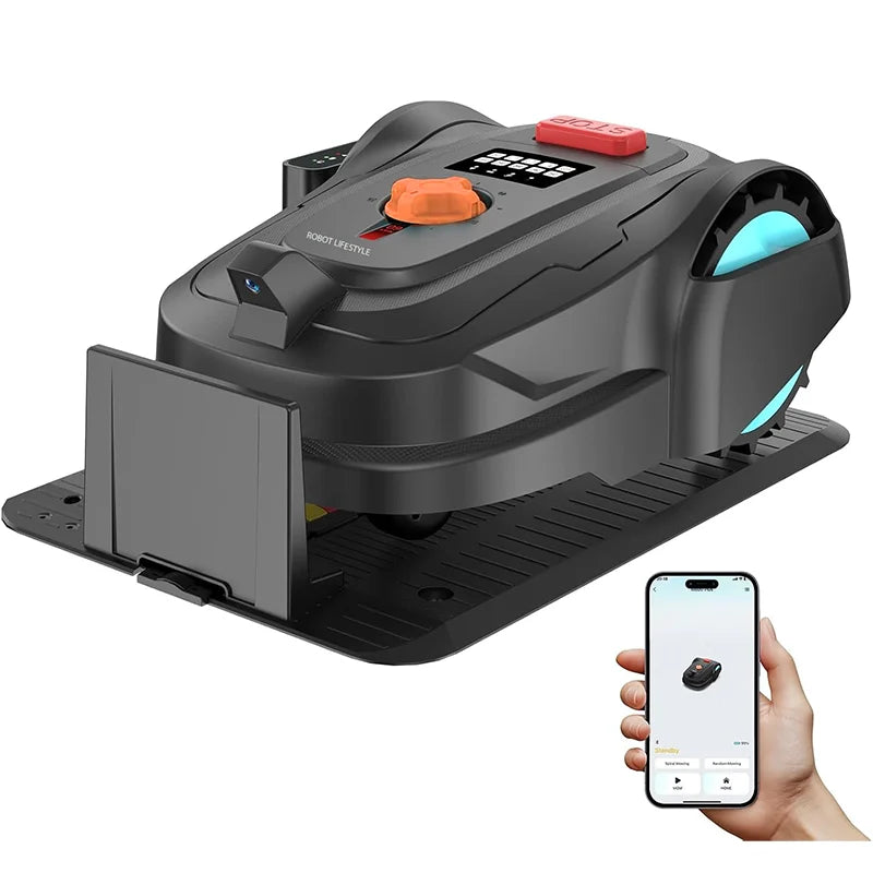 Upgarde Robot Lawnmower Garden without Perimeter Cable Wire, App Control, Visual Sensor, Intelligent Robotic Lawn Mower 1000Sqm