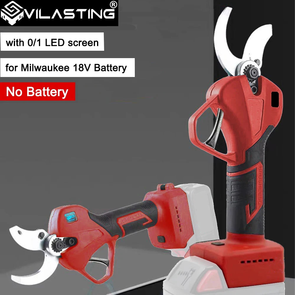 Brushless Electric Pruning Shears Garden Tools Pruner 0/1 LED Screen Cordless Fruit Tree Scissors for Milwaukee 18V Battery Pin
