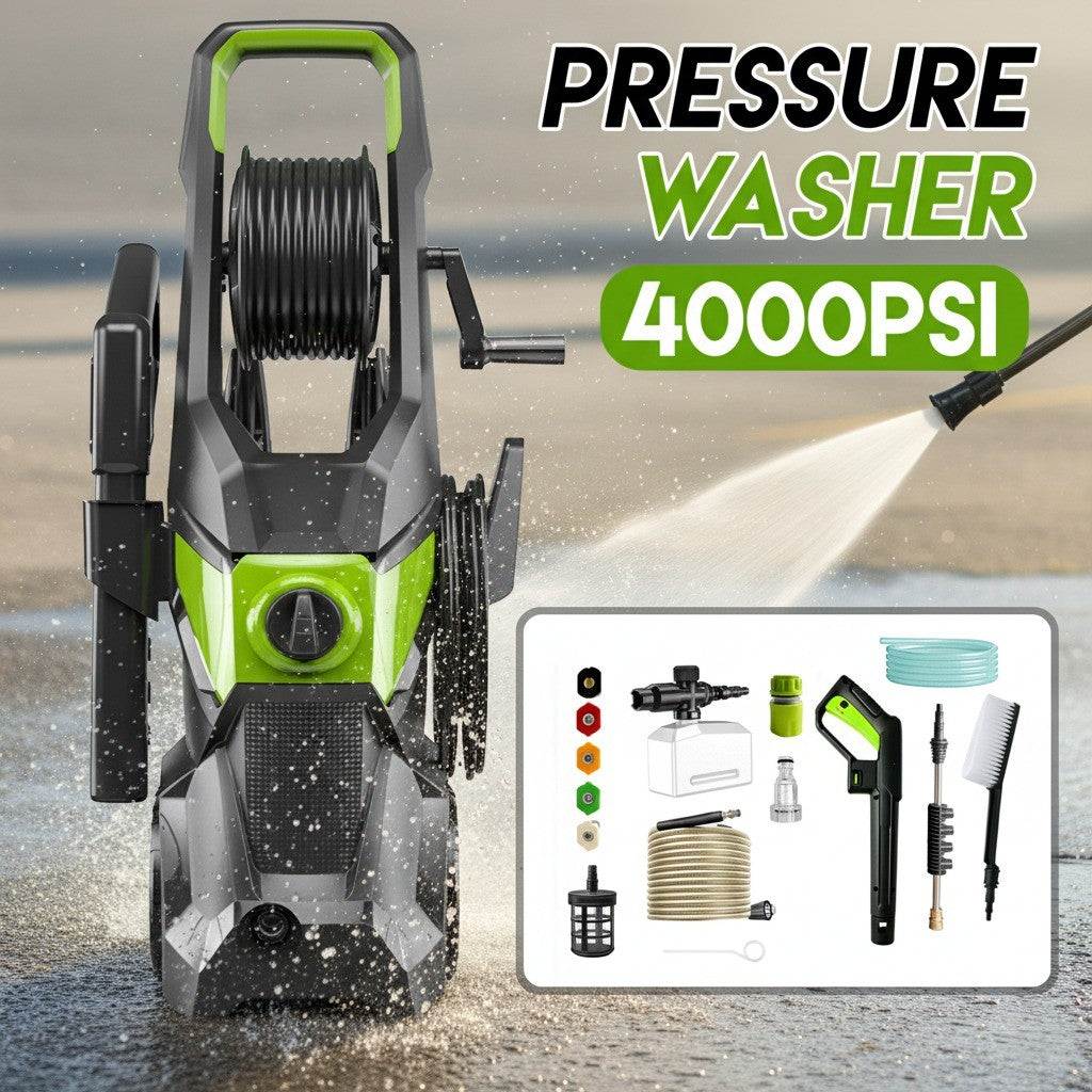 The Oz Bargain Store™ 2500W High Pressure Washer – Electric Water Gurney | 10M Hose Included