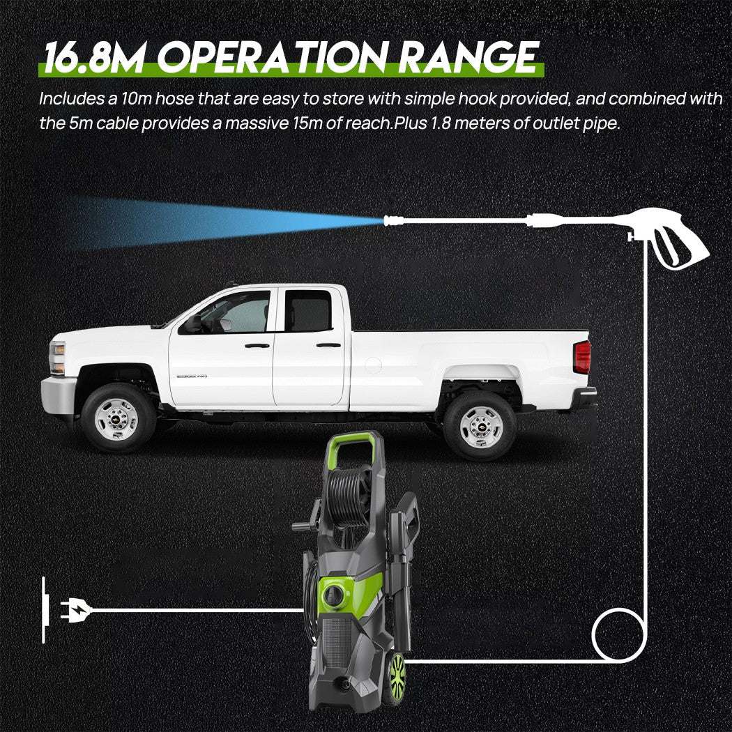The Oz Bargain Store™ 2500W High Pressure Washer – Electric Water Gurney | 10M Hose Included