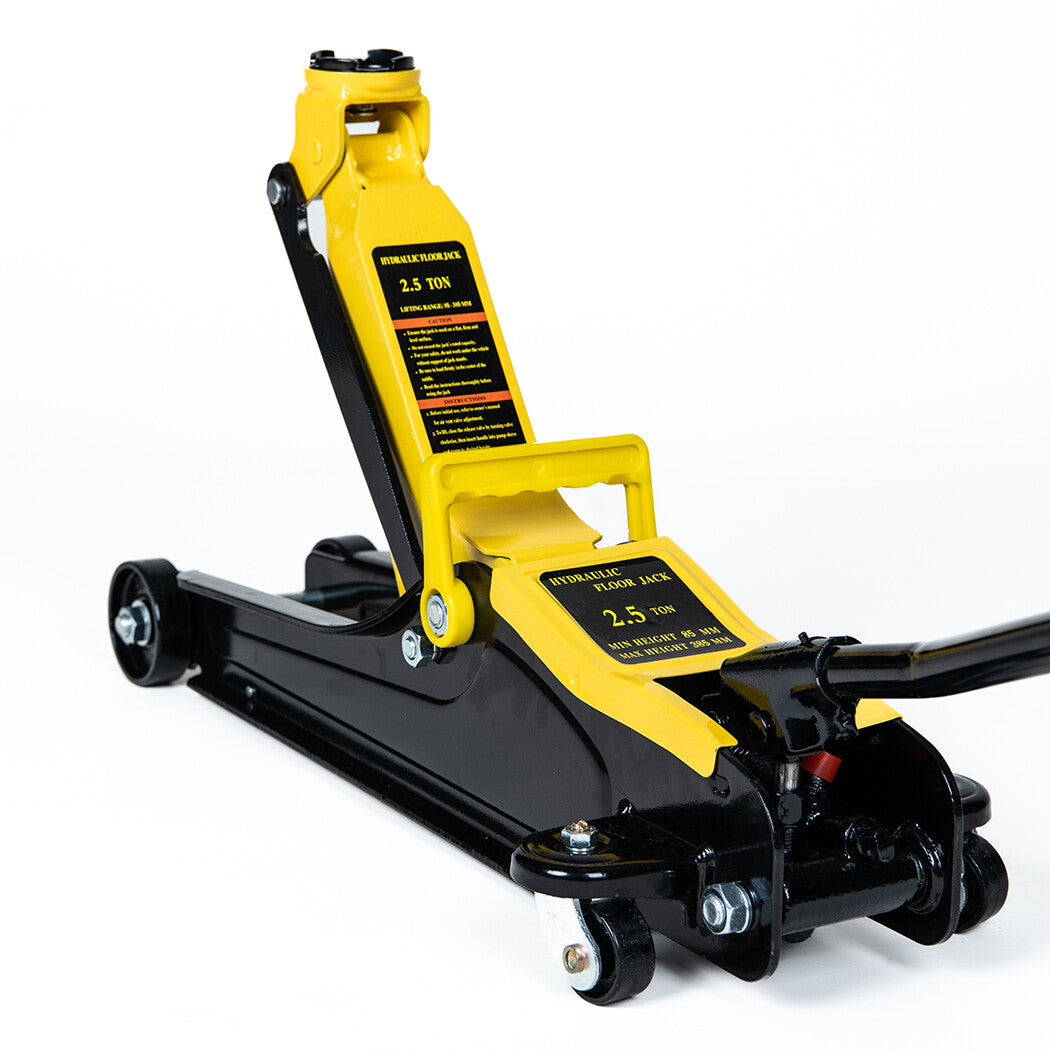 The Oz Bargain Store™ 2.5 Ton Hydraulic Floor Jack – Low Profile Trolley | 85–385mm Lifting Range